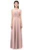 ColsBM Emery Dusty Rose Bridesmaid Dresses Bateau A-line Floor Length Simple Zip up Sash