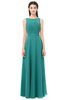 ColsBM Emery Emerald Green Bridesmaid Dresses Bateau A-line Floor Length Simple Zip up Sash