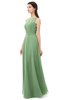 ColsBM Emery Fair Green Bridesmaid Dresses Bateau A-line Floor Length Simple Zip up Sash