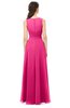 ColsBM Emery Fandango Pink Bridesmaid Dresses Bateau A-line Floor Length Simple Zip up Sash