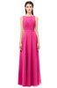 ColsBM Emery Fandango Pink Bridesmaid Dresses Bateau A-line Floor Length Simple Zip up Sash