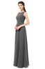 ColsBM Emery Grey Bridesmaid Dresses Bateau A-line Floor Length Simple Zip up Sash