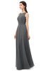 ColsBM Emery Grey Bridesmaid Dresses Bateau A-line Floor Length Simple Zip up Sash
