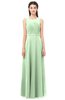 ColsBM Emery Light Green Bridesmaid Dresses Bateau A-line Floor Length Simple Zip up Sash