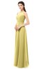 ColsBM Emery Misted Yellow Bridesmaid Dresses Bateau A-line Floor Length Simple Zip up Sash