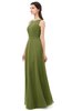 ColsBM Emery Olive Green Bridesmaid Dresses Bateau A-line Floor Length Simple Zip up Sash