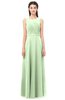 ColsBM Emery Pale Green Bridesmaid Dresses Bateau A-line Floor Length Simple Zip up Sash