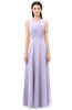 ColsBM Emery Pastel Lilac Bridesmaid Dresses Bateau A-line Floor Length Simple Zip up Sash