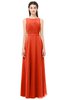 ColsBM Emery Persimmon Bridesmaid Dresses Bateau A-line Floor Length Simple Zip up Sash