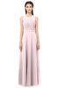 ColsBM Emery Petal Pink Bridesmaid Dresses Bateau A-line Floor Length Simple Zip up Sash