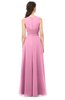 ColsBM Emery Pink Bridesmaid Dresses Bateau A-line Floor Length Simple Zip up Sash