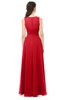 ColsBM Emery Red Bridesmaid Dresses Bateau A-line Floor Length Simple Zip up Sash