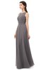 ColsBM Emery Ridge Grey Bridesmaid Dresses Bateau A-line Floor Length Simple Zip up Sash