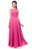 ColsBM Emery Rose Pink Bridesmaid Dresses Bateau A-line Floor Length Simple Zip up Sash