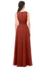 ColsBM Emery Rust Bridesmaid Dresses Bateau A-line Floor Length Simple Zip up Sash