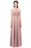 ColsBM Emery Silver Pink Bridesmaid Dresses Bateau A-line Floor Length Simple Zip up Sash