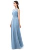ColsBM Emery Sky Blue Bridesmaid Dresses Bateau A-line Floor Length Simple Zip up Sash