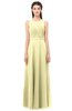 ColsBM Emery Soft Yellow Bridesmaid Dresses Bateau A-line Floor Length Simple Zip up Sash