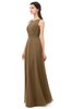 ColsBM Emery Truffle Bridesmaid Dresses Bateau A-line Floor Length Simple Zip up Sash