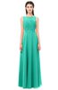 ColsBM Emery Viridian Green Bridesmaid Dresses Bateau A-line Floor Length Simple Zip up Sash