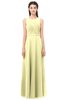 ColsBM Emery Wax Yellow Bridesmaid Dresses Bateau A-line Floor Length Simple Zip up Sash