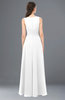 ColsBM Emery White Bridesmaid Dresses Bateau A-line Floor Length Simple Zip up Sash