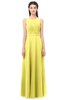 ColsBM Emery Yellow Iris Bridesmaid Dresses Bateau A-line Floor Length Simple Zip up Sash