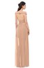 ColsBM Ariel Almost Apricot Bridesmaid Dresses A-line Short Sleeve Off The Shoulder Sash Sexy Floor Length