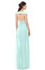 ColsBM Ariel Blue Glass Bridesmaid Dresses A-line Short Sleeve Off The Shoulder Sash Sexy Floor Length