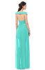 ColsBM Ariel Blue Turquoise Bridesmaid Dresses A-line Short Sleeve Off The Shoulder Sash Sexy Floor Length