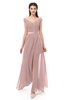 ColsBM Ariel Bridal Rose Bridesmaid Dresses A-line Short Sleeve Off The Shoulder Sash Sexy Floor Length