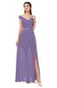 ColsBM Ariel Chalk Violet Bridesmaid Dresses A-line Short Sleeve Off The Shoulder Sash Sexy Floor Length