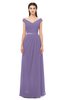 ColsBM Ariel Chalk Violet Bridesmaid Dresses A-line Short Sleeve Off The Shoulder Sash Sexy Floor Length