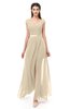 ColsBM Ariel Champagne Bridesmaid Dresses A-line Short Sleeve Off The Shoulder Sash Sexy Floor Length