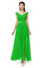 ColsBM Ariel Classic Green Bridesmaid Dresses A-line Short Sleeve Off The Shoulder Sash Sexy Floor Length