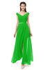 ColsBM Ariel Classic Green Bridesmaid Dresses A-line Short Sleeve Off The Shoulder Sash Sexy Floor Length