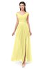 ColsBM Ariel Daffodil Bridesmaid Dresses A-line Short Sleeve Off The Shoulder Sash Sexy Floor Length