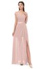ColsBM Ariel Dusty Rose Bridesmaid Dresses A-line Short Sleeve Off The Shoulder Sash Sexy Floor Length