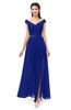 ColsBM Ariel Electric Blue Bridesmaid Dresses A-line Short Sleeve Off The Shoulder Sash Sexy Floor Length