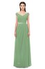 ColsBM Ariel Fair Green Bridesmaid Dresses A-line Short Sleeve Off The Shoulder Sash Sexy Floor Length