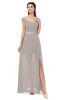 ColsBM Ariel Fawn Bridesmaid Dresses A-line Short Sleeve Off The Shoulder Sash Sexy Floor Length