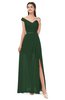 ColsBM Ariel Hunter Green Bridesmaid Dresses A-line Short Sleeve Off The Shoulder Sash Sexy Floor Length