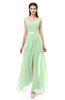 ColsBM Ariel Light Green Bridesmaid Dresses A-line Short Sleeve Off The Shoulder Sash Sexy Floor Length