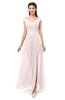 ColsBM Ariel Light Pink Bridesmaid Dresses A-line Short Sleeve Off The Shoulder Sash Sexy Floor Length