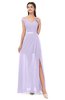 ColsBM Ariel Light Purple Bridesmaid Dresses A-line Short Sleeve Off The Shoulder Sash Sexy Floor Length