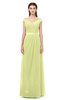 ColsBM Ariel Lime Green Bridesmaid Dresses A-line Short Sleeve Off The Shoulder Sash Sexy Floor Length