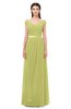 ColsBM Ariel Linden Green Bridesmaid Dresses A-line Short Sleeve Off The Shoulder Sash Sexy Floor Length