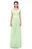 ColsBM Ariel Pale Green Bridesmaid Dresses A-line Short Sleeve Off The Shoulder Sash Sexy Floor Length