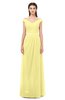 ColsBM Ariel Pastel Yellow Bridesmaid Dresses A-line Short Sleeve Off The Shoulder Sash Sexy Floor Length