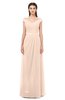 ColsBM Ariel Peach Puree Bridesmaid Dresses A-line Short Sleeve Off The Shoulder Sash Sexy Floor Length